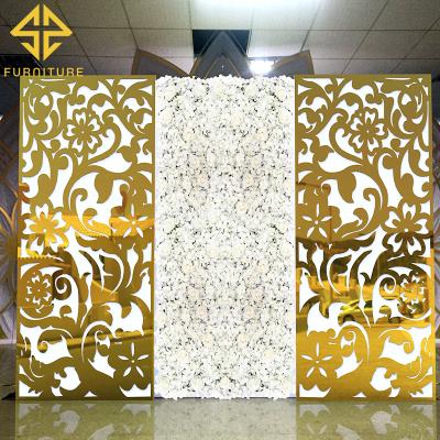 China New luxury wedding decorations 2021 event wedding furniture flower backdrop party decoration fashionable wedding backdrop for sale