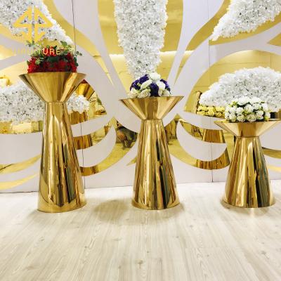 China Wedding Party Event Decoration SAWA New Hot Sale Stainless Steel Gold Plating Event Decoration Wedding Base for sale