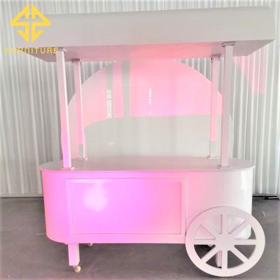 China Luxury Event Decoration SAWA Event Supplies White PVC Wedding Candy Carts For Parties for sale