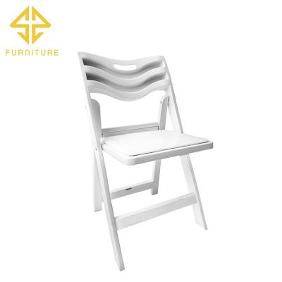 China Contemporary Wholesale Outdoor Party Event Used White Resin Wedding Folding Chair for sale