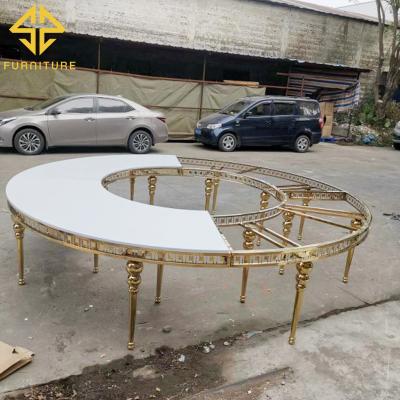 China (Other) Wedding Event Table Wedding Furniture Round Moon Adjustable Modern Banquet Dining Table for sale