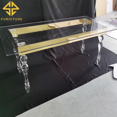 China (Others) adjustable furniture l acrylic crystal table wedding decoration event table for sale