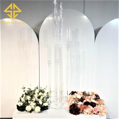 China SAWA weddings style luxury romantic wedding glass candlestick for table centerpiece decoration for sale