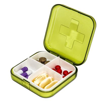 China Fashion Custom Square Pill Plastic Portable Weekly Pill Drug Storage Container Pill Boxes For Household Kits for sale