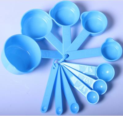 China Viable factory sale sky hot blue measuring scoop 11pcs/set spoon/OEM measuring scoop cooking spoon for kitchen for sale