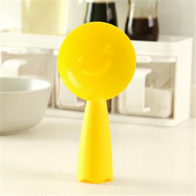 China Good quality design viable creative plastic rice scoop stable holder, portable bobstick rice scoop with punch hole for sale