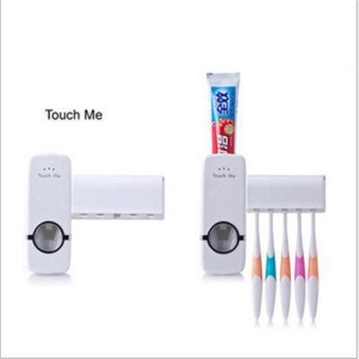 China Sustainable High Quality White Toothpaste Vending Machine + 5 Toothbrush Holder Set Wall Mount Holder for sale