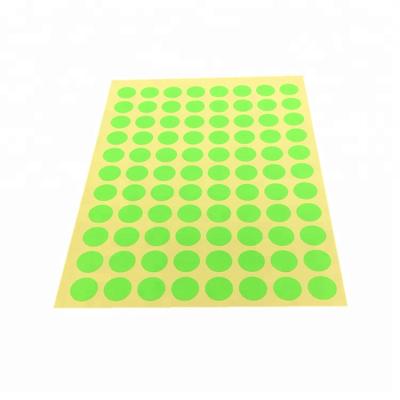 China Order WLT1-127 Color Dots Sticker Green Small Size Waterproof Custom Lipstick Self Adhesive Label Sticker for sale