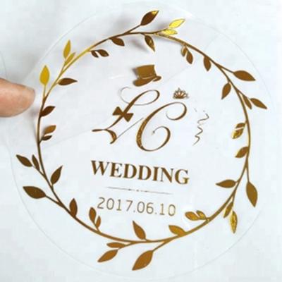 China WLT2-40 Waterproof Custom Company Logo Gold Foil Printing Waterproof Sticker Clear Adhesive Cosmetic Packaging Label for sale