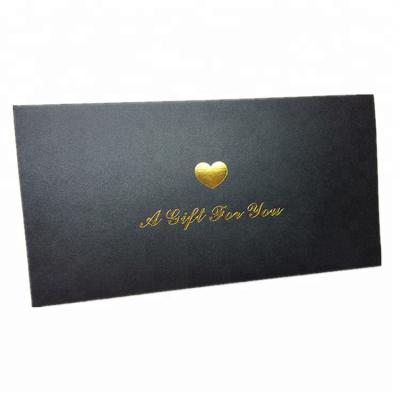 China Hot Custom Envelope WXF-61 Business Logo Stamping Color Paper Envelope Black Gold Card Envelope With Silver Gold Foil Logo Stamp Black Envelope for sale