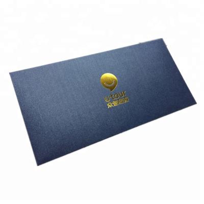 China Custom Business Envelope WXF-62 Printing Navy Blue Color Paper Card Envelope Receipt Wrapping Paper Envelope With Gold Foil Stamping for sale