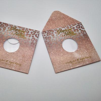 China Business Cosmetic Envelope ZPT1-240 Blank Round Die Cut Window Eyeshadow Square Envelope Packaging For Wholesale for sale