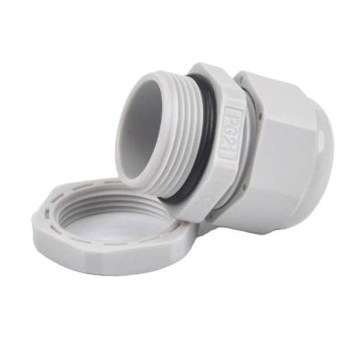 China Cable Plug Part Seal Pg16 White Waterproof Cable Connector Wire Firmly Seals Ip68 Safety Nylon Cable Gland With Locknut For Network for sale