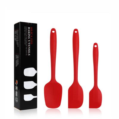 China 3PCS Food Grade Silicone Gel Scraper Spatula Cake Cream Viable Non-Stick Rubber Spatula for sale