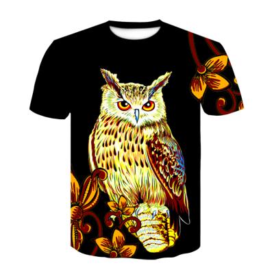 China Eagle Short Sleeve Deer Owl Anti-wrinkle Men's T-shirt Digital Printing 3D T-shirt for sale