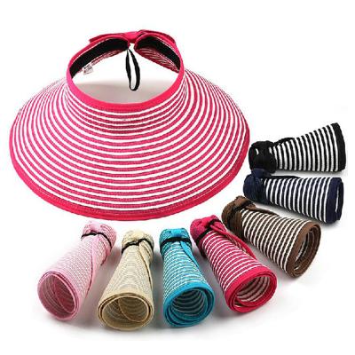 China Factory Sale Item Striped Adult Striped Straw Hat Beach Straw Hat for sale