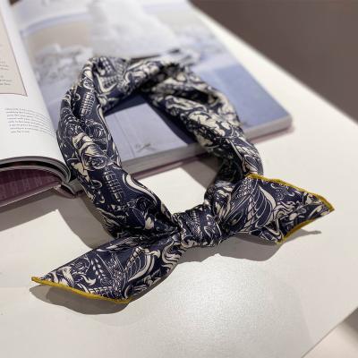 China 2021 New European American Women's Silk 14mm Twill Scarf Design 63*63cm Square Printing Designer Styles Scarves for sale