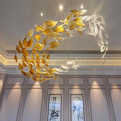 Cina Unique Design/High Quality New Design Customized Modern High Large Glass Pendant Lamp Big Villa Project LED Chandelier Lighting in vendita