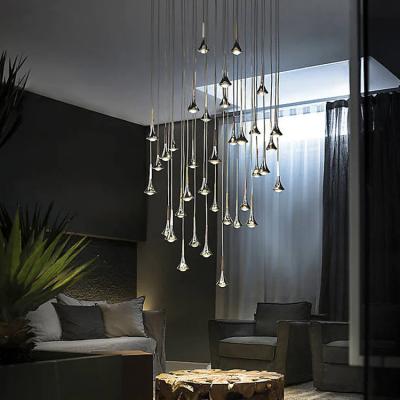 Cina Unique Design/High Quality New Designer Modern Pendant Lighting Nordic High Long Ceiling Glass Lamp Customize Big Project Living Room LED Chandelier Light in vendita