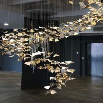 China Unique Design/High Quality Modern Design Project Luxury Custom Pendant Light Large Ceiling Hanging Iron Lamp Restaurant Hotel Lobby LED Chandelier à venda