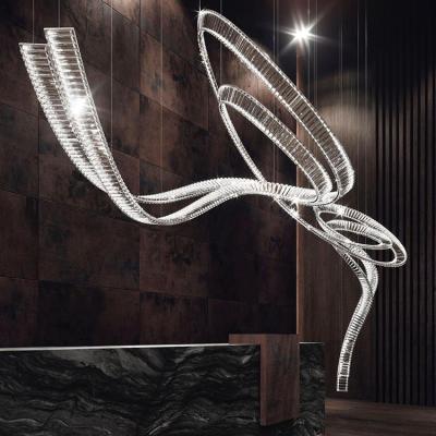 China Unique Design/High Quality DICKPO New Product Hotel Lobby Decoration Custom Large Project Luxury Crystal Modern Dining Room LED Light Chandelier for sale