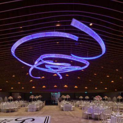 China Unique Design/High Quality DICKPO Luxury Chandeliers Ring Big Large Pendant Lamp Hotel Lobby Dining Room LED Custom Chandelier Light for sale