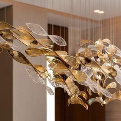 China Unique Design/High Quality DICKPO Contemporary Design Customization Project Pendant Lighting Luxury Large Hotel LED Chandelier Light for sale