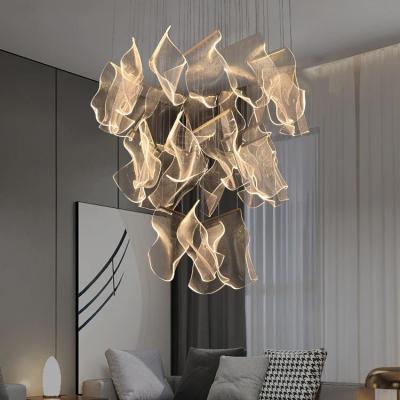 China Unique Design/High Quality DICKPO Custom Made Large Indoor Decoration Project Lamp Fixture Hotel Villa Modern Led Pendant Light Chandelier for sale