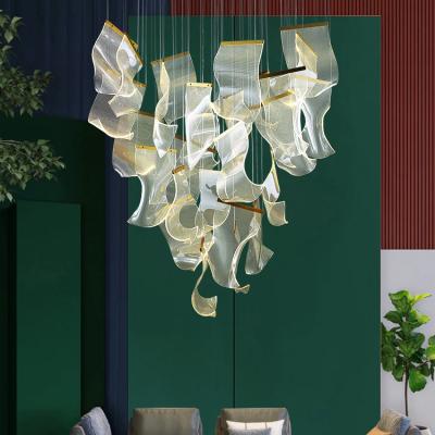 China Unique Design/High Quality DICKPO Guangdong Factory Decorative Ceiling Lamp Nordic Acrylic Hanging Dinning Room Light Chandeliers LED à venda