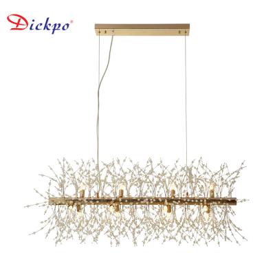 China Unique Design/High Quality DICKPO Zhongshan Factory Linear Cafe Bar Restaurant Indoor Kitchen Island Light Chandelier Pendant Lamp for sale