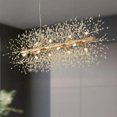 Cina Unique Design/High Quality DICKPO Drop Shipping Indoor Hotel Living Room Dining Pendant Lamp LED Luxury Crystal Chandelier Light in vendita