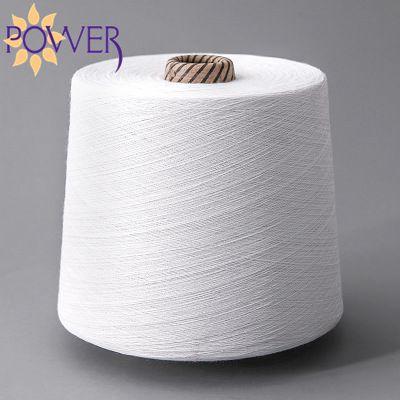 China 100% Sustainable Raw White Ring Spun Polyester Yarn Power Brand Polyester Yarn Power Yarn Waxed 30/1 Dyed for sale