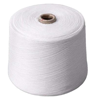 China NE20-60s Anti-Bacteria 100% Recycled Polyester Ring Spun Raw White Or Dope-Dyed Yarn For Knitting And Weaving for sale