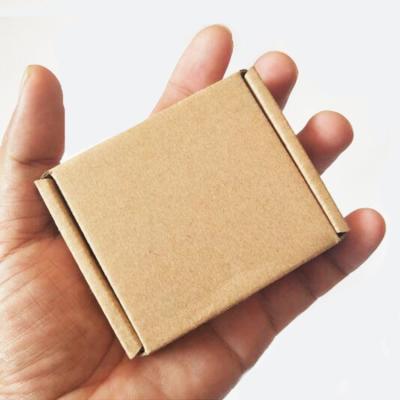 China Plain Plain Mini Size Folding Box Paper Recyclable Brown Color Kraft Paper Packing Small Boxes For Packaging Jewelry for sale