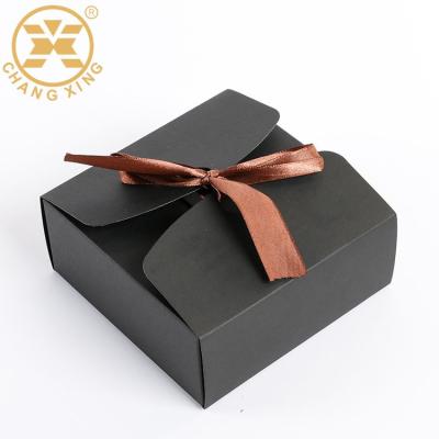 China Wholesale Recyclable Luxury Square Folding Cardboard Paper Wedding Gift Box With Ribbon for sale