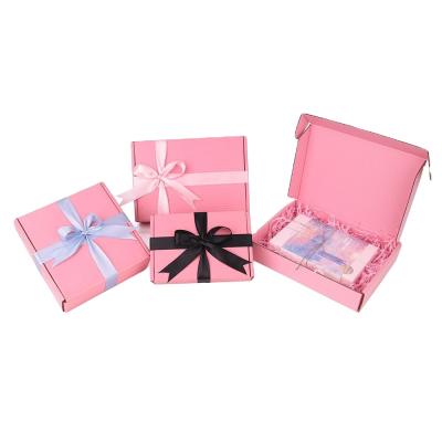 China Recyclable Custom Eyeshadow Foundation Makeup Brush Pink Palette Recycled Makeup Packaging Gift Box for sale