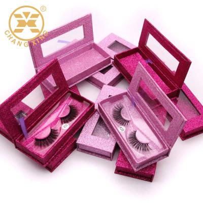 China Recyclable Glitter Logo Eyelash Storage Packaging Box Custom Empty Paper Lash Case Private Label 250gms Cardpaper Soft Paper for sale