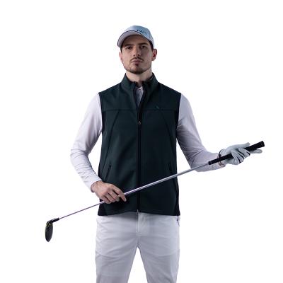 China Anti-wrinkle men's golf jacket polyester men's solid color golf sport sleeveless vest for sale