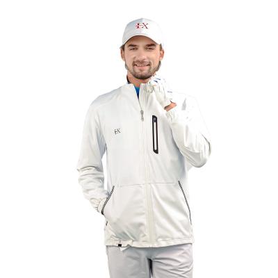 China Eco-friendly golf apparel men golf jacket golf wear sports jacket mens long sleeve windproof jacket white color for sale