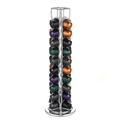 China Practical Sustainable Coffee Capsules Dispensing Tower Holder Fits For Nespresso 40 Capsule Storage Pod Holder for sale