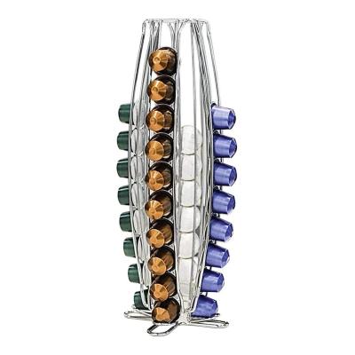 China Newly Developed Sustainable Kitchen Iron Shelf Storage Rack Nespresso Coffee Capsule Holder for sale