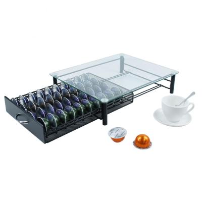 China Viable 40 Capsule Coffee Pod Stand Tower Rack Shelf Storage Drawer for Vertuoline for sale