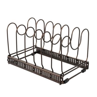 China Viable Organizer For Cabinet Kitchen Pan Rack Plant Storage Lid Holder Pot for sale