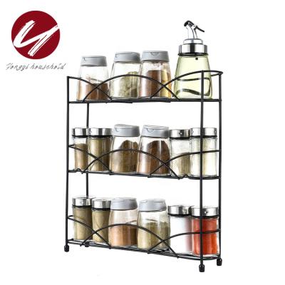 China High Quality Viable Kitchen Metal Wall Mount Organizer With Spice Rack Jars for sale