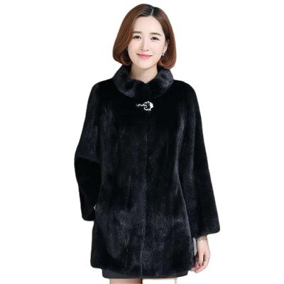 China Anti-Wrinkle Plus Size Women's Fur Coat Winter Warm Long Anorak Jacket Casual Mink Coat for sale