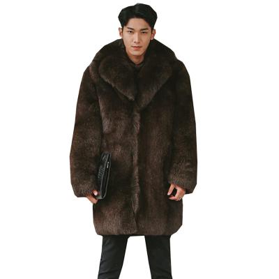 China New Winter Men's Long Size Men's Fur Coat Mink Leisure Loose Anorak Plus Size Oversized Warm Anti-Wrinkle for sale