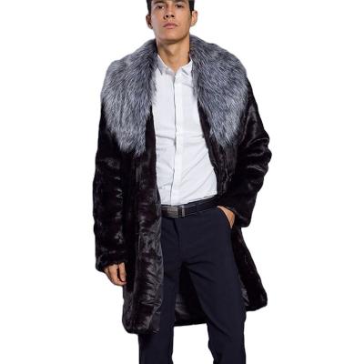 China New Plus Size Men's Fur Coat Anti-wrinkle Long Trench Warm Mink Coat Custom Made Leisure Oversized Coat Wholesale for sale