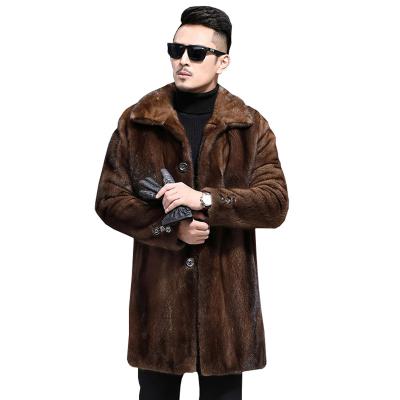 China Anti-Wrinkle Plus Size New Winter Men's Long Trench Fur Coat Leisure Oversized Coat Warm Mink Coat for sale