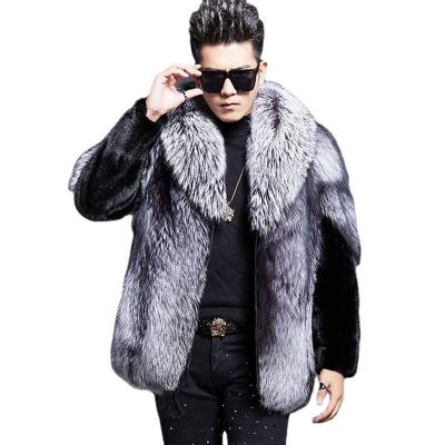 China Winter Plus Size Waterproof Men's Fur Coat Loose Casual Mink Fox Warm Short Oversized Fat Coat Jacket for sale