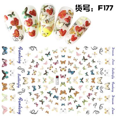 China 2D Airplane/Glitter Nail Stickers For Art Supplies Cute Color Heart Self Adhesive Design 3D Women Decals Animal Nail Art Stickers Fingernail Acrylic for sale